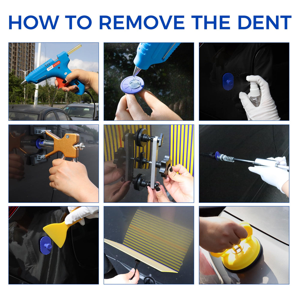 CZJCMECH glue gun with sticks showing adhesive system for paintless pulling