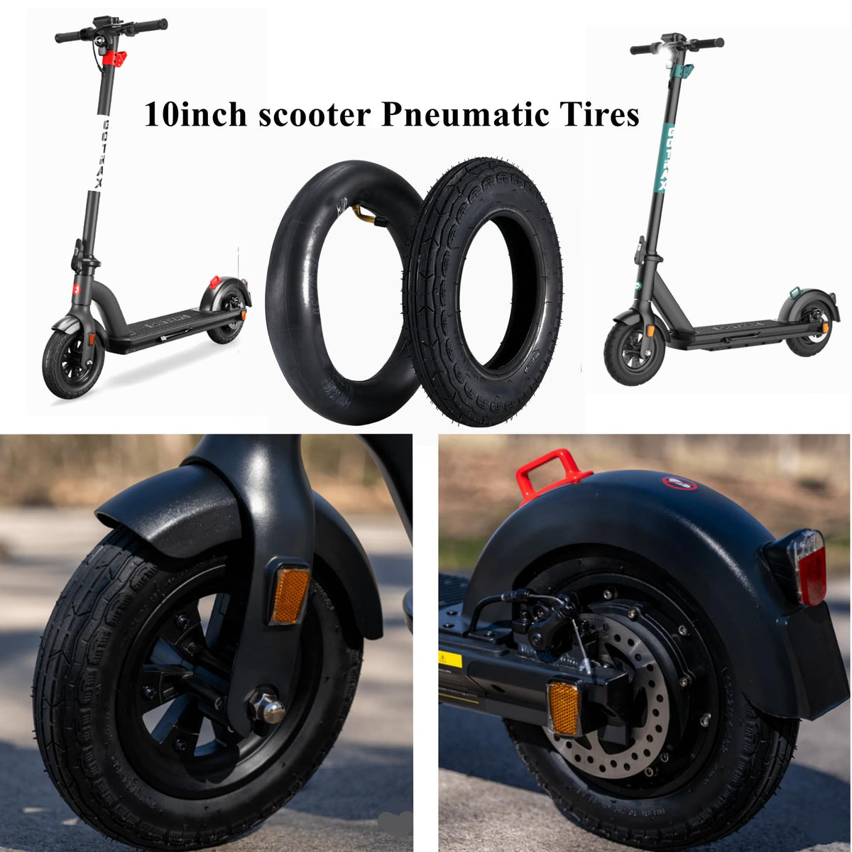 CZJIAWO lifestyle shot with scooter on pavement demonstrating smoother ride
