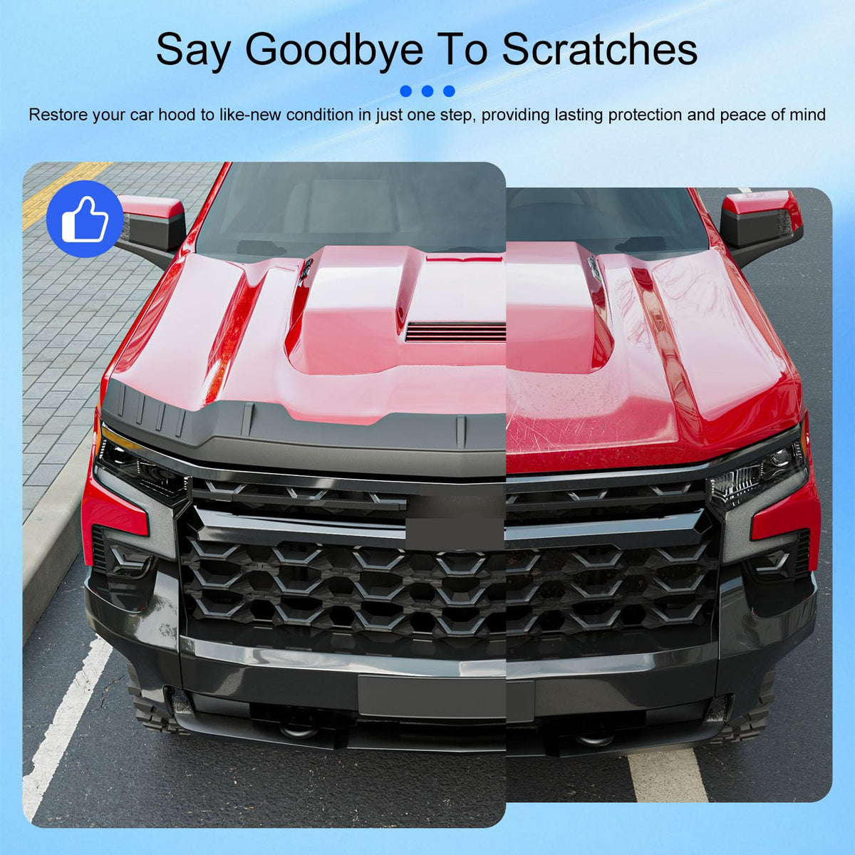 CZmenghe installed on Silverado front demonstrating chip protection benefit