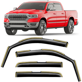 CZShiYue front view on RAM 1500 showing sleek rain guard benefit: weather protection