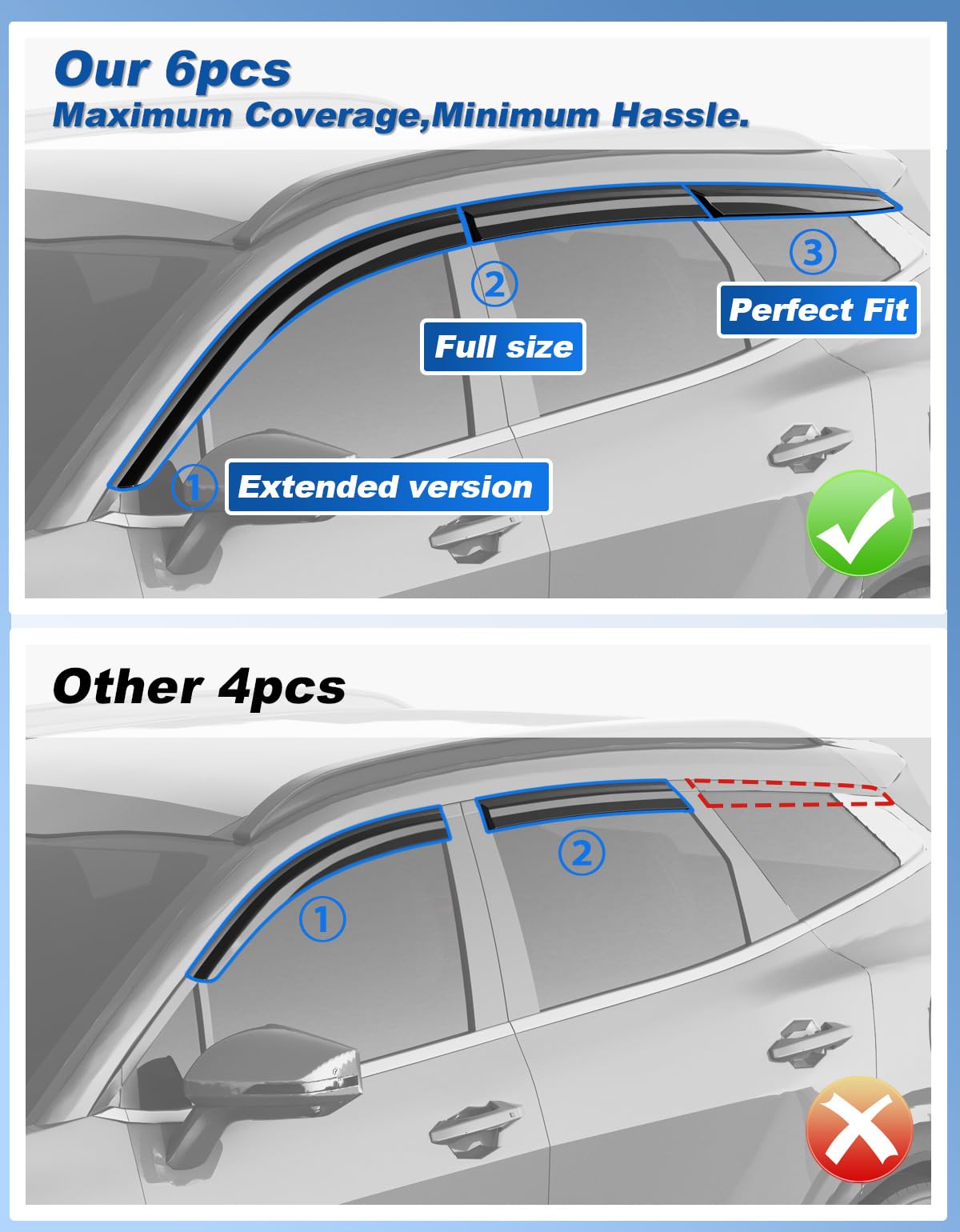 CZShiYue visor installed on rear door providing full-window weather protection
