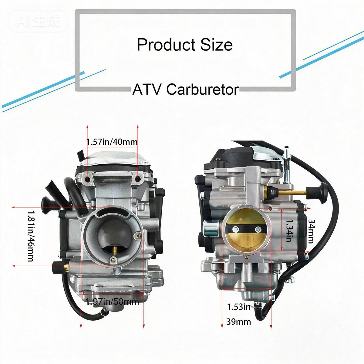 Czsmbt carburetor mounted on Yamaha Wolverine 350 demonstrating fitment
