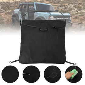 D-Lumina bag secured in Bronco trunk saving cargo space and preventing movement