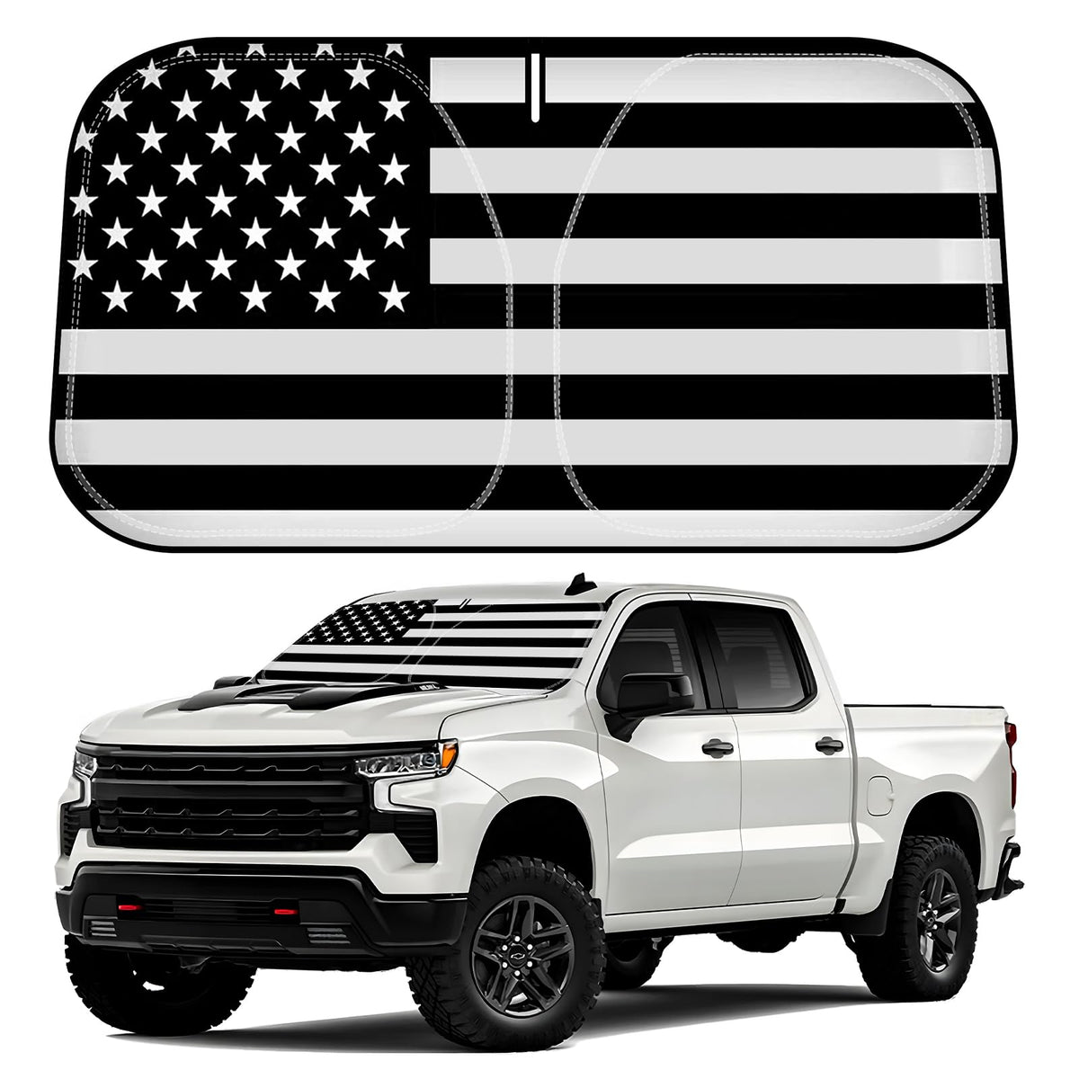 D-Lumina front packaging showing Chevy Silverado fit and benefit of full coverage