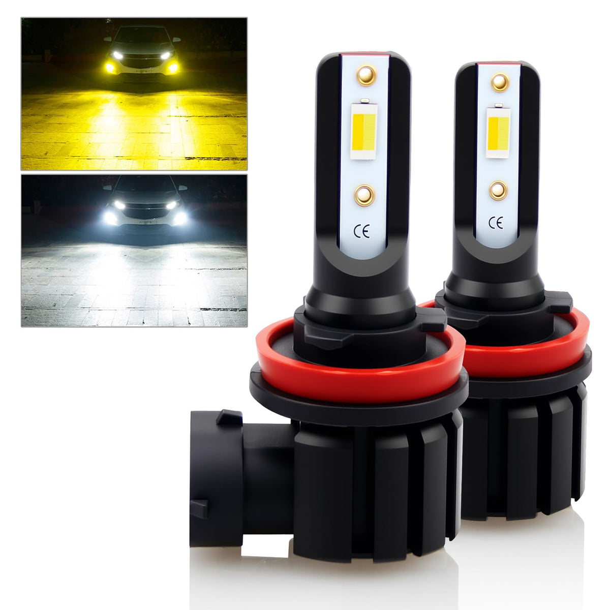 D-Lumina front view of bulb pair showing compact plug-and-play design and improved visibility