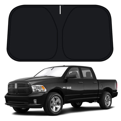 D-Lumina front view installed on RAM 1500 showing full windshield coverage and cooling