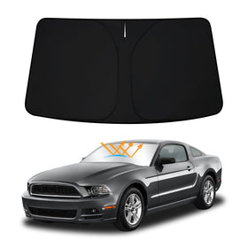 D-Lumina front view mounted on Mustang windshield showing full coverage benefit