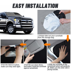 D-Lumina installed in a Super Duty windshield to reduce cabin heat