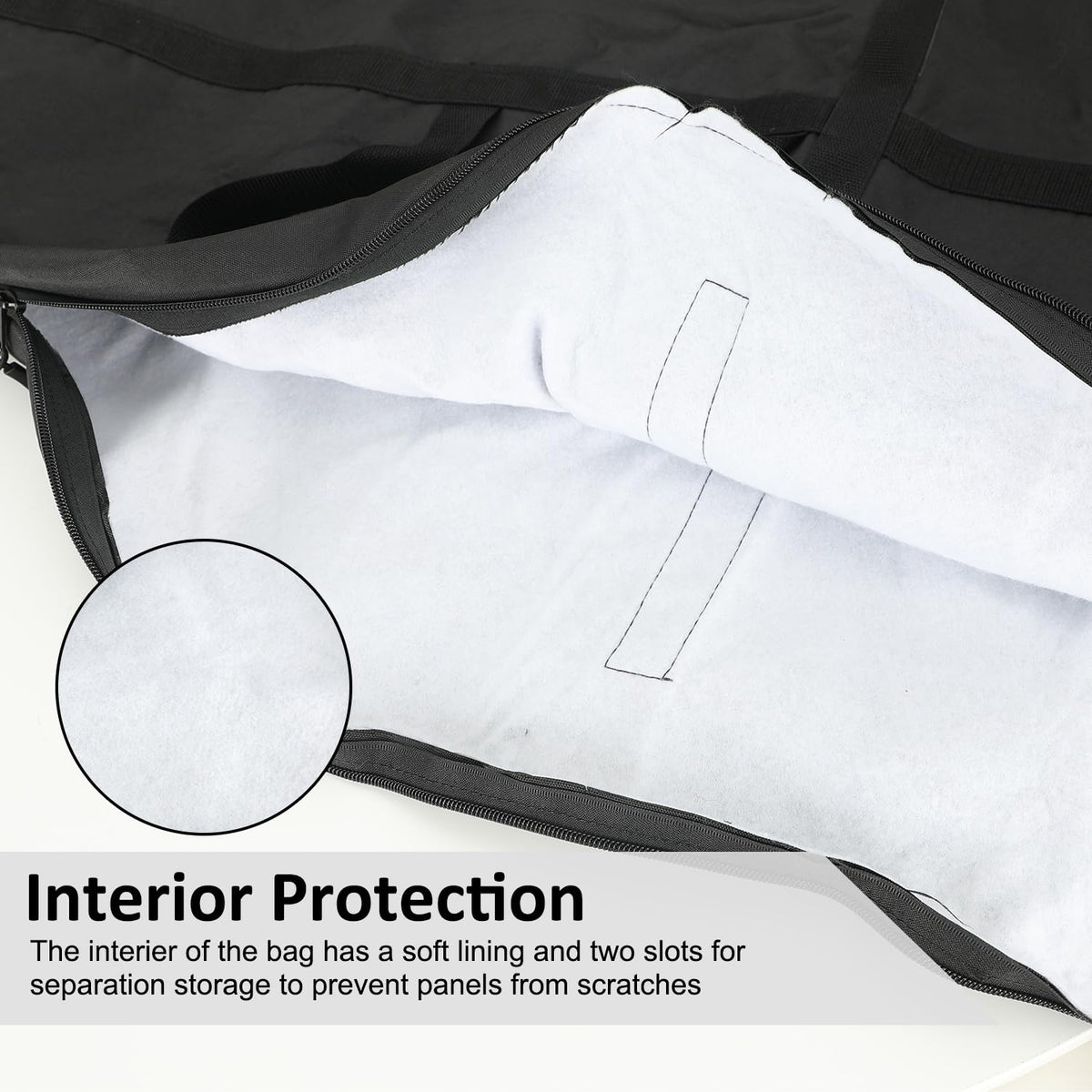 D-Lumina inner divider soft fabric detail protecting finish