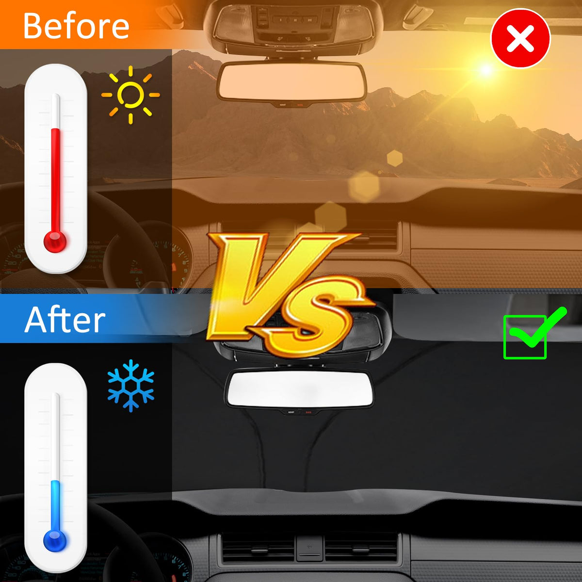 D-Lumina installed inside a Mustang Coupe reducing glare and protecting dash