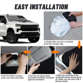 D-Lumina installed on Silverado windshield delivering heat reduction benefit