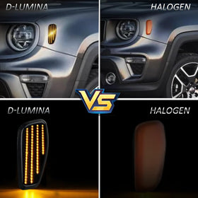 D-Lumina installed on Jeep Renegade side showing improved visibility benefit