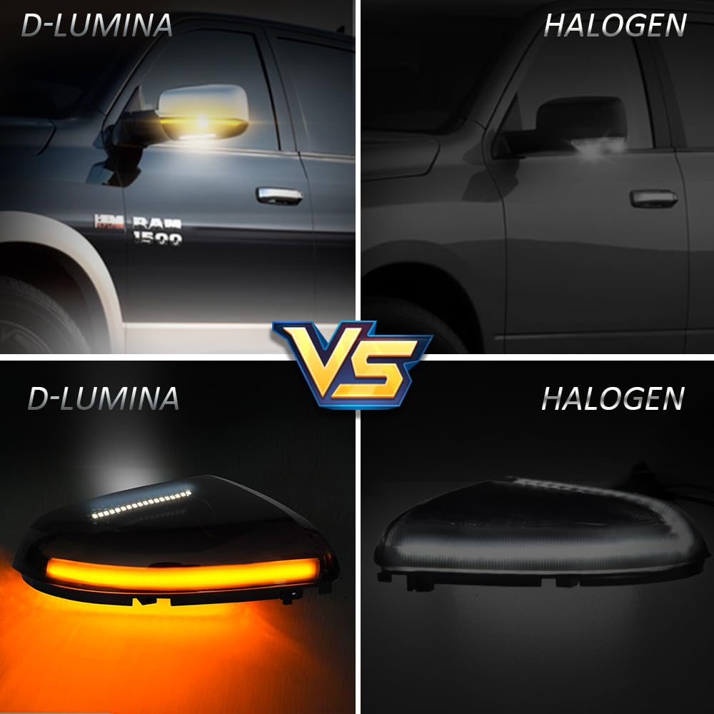 D-Lumina installed on passenger mirror displaying OEM-fit and improved signaling