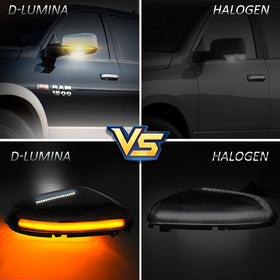 D-Lumina installed on passenger mirror displaying OEM-fit and improved signaling