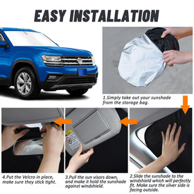 D-Lumina installed on VW Atlas windshield reducing sun and heat