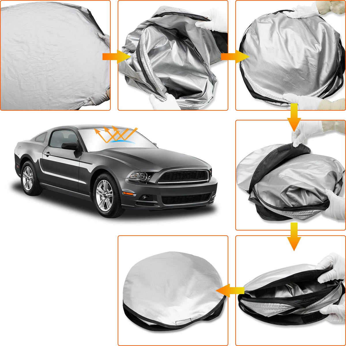 D-Lumina reflecting sunlight on windshield demonstrating cooling effectiveness