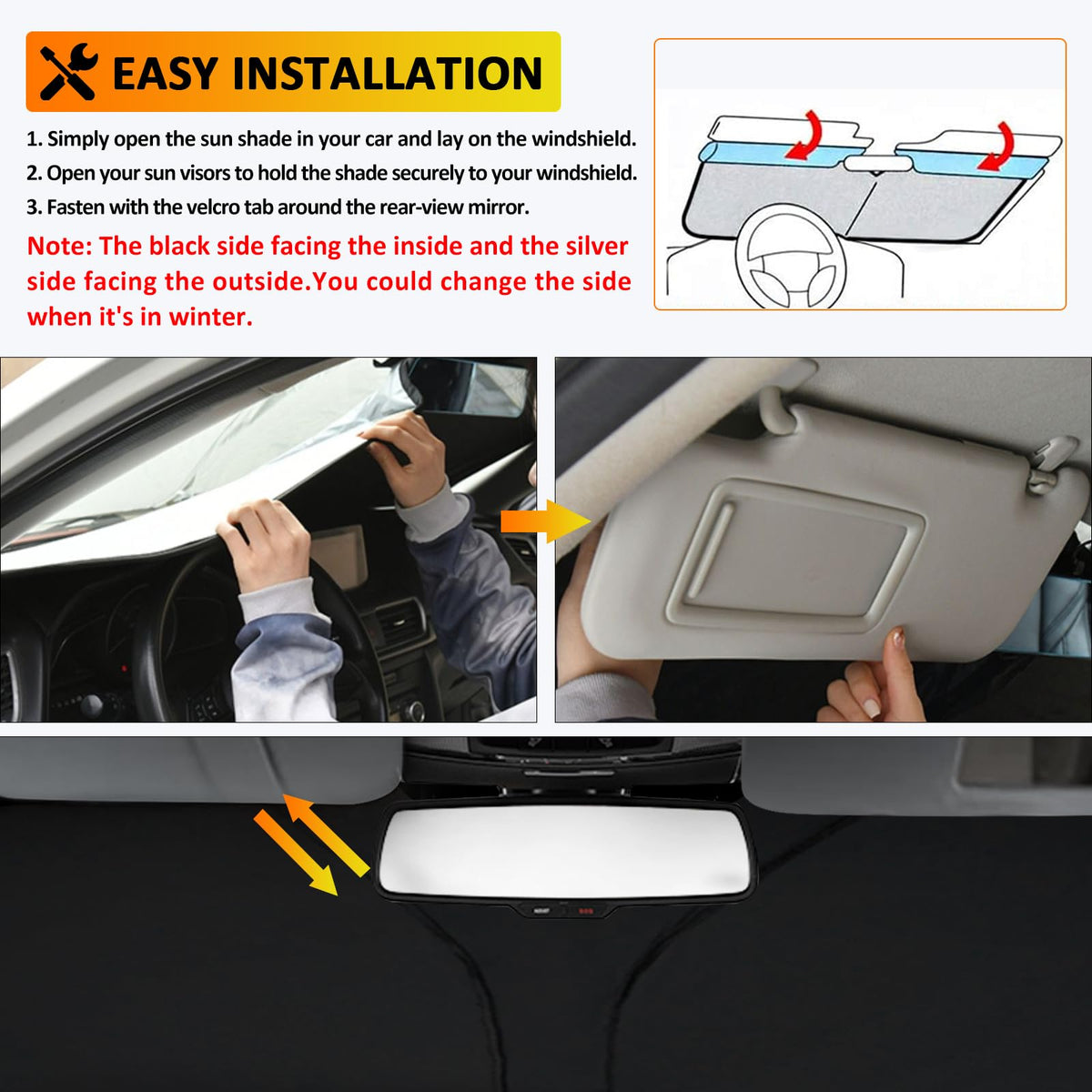 D-Lumina beside a hand showing scale and exact-fit benefit for Mustang windshield