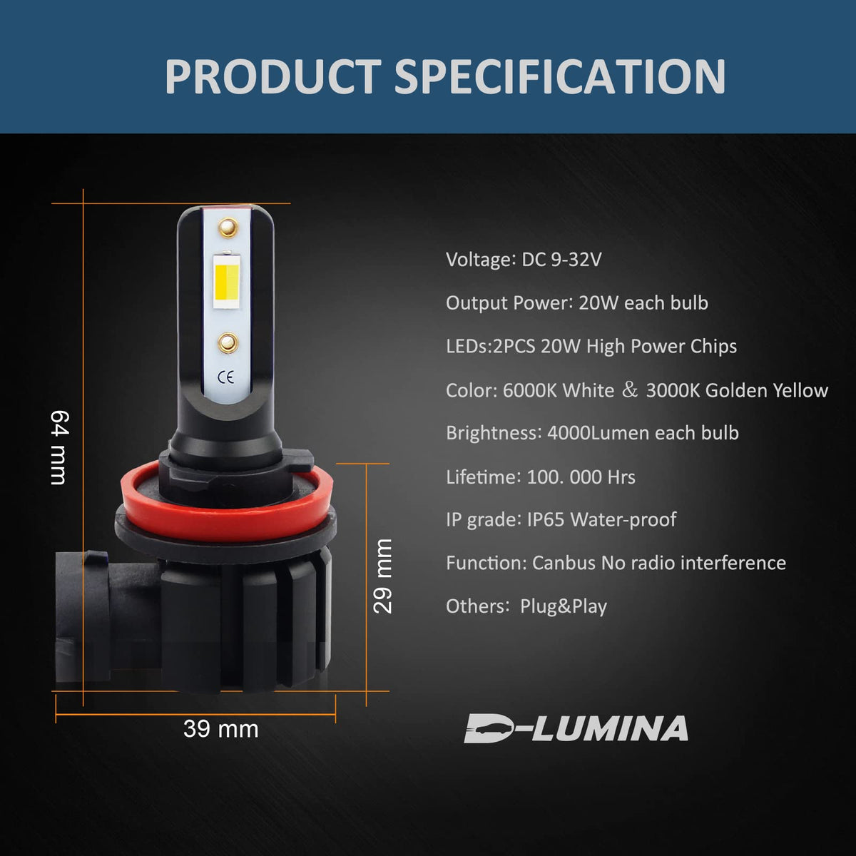 D-Lumina yellow beam cutting through fog to improve contrast in poor weather