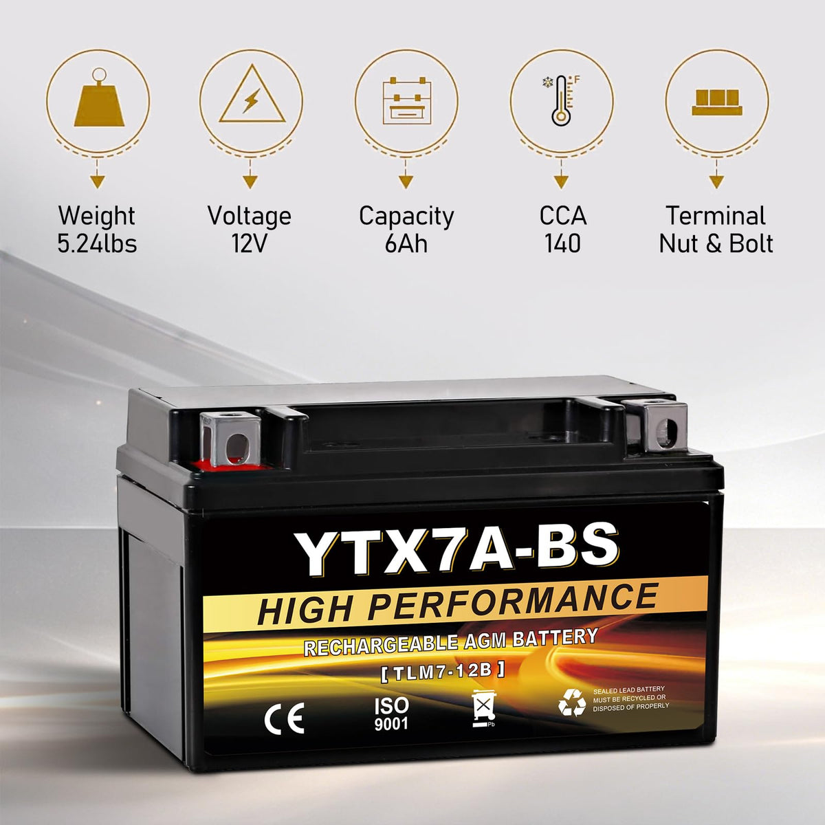 Daakmax battery beside a ruler demonstrating compact size and fitment benefit
