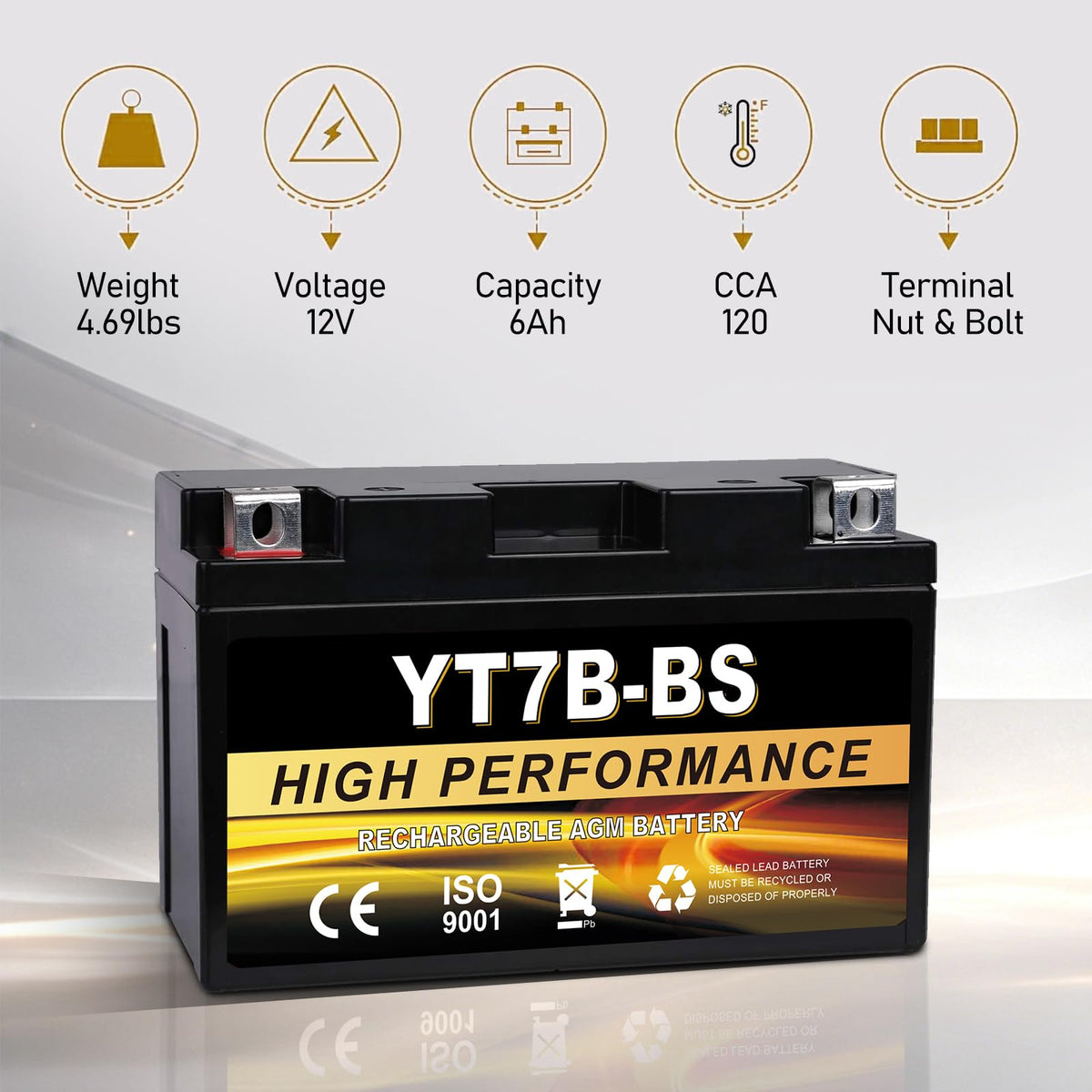 Daakmax YT7B-BS side view with dimensions illustrating space-saving fit
