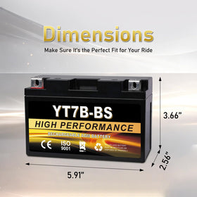 Daakmax YT7B-BS top terminals left positive and right negative for fast installation