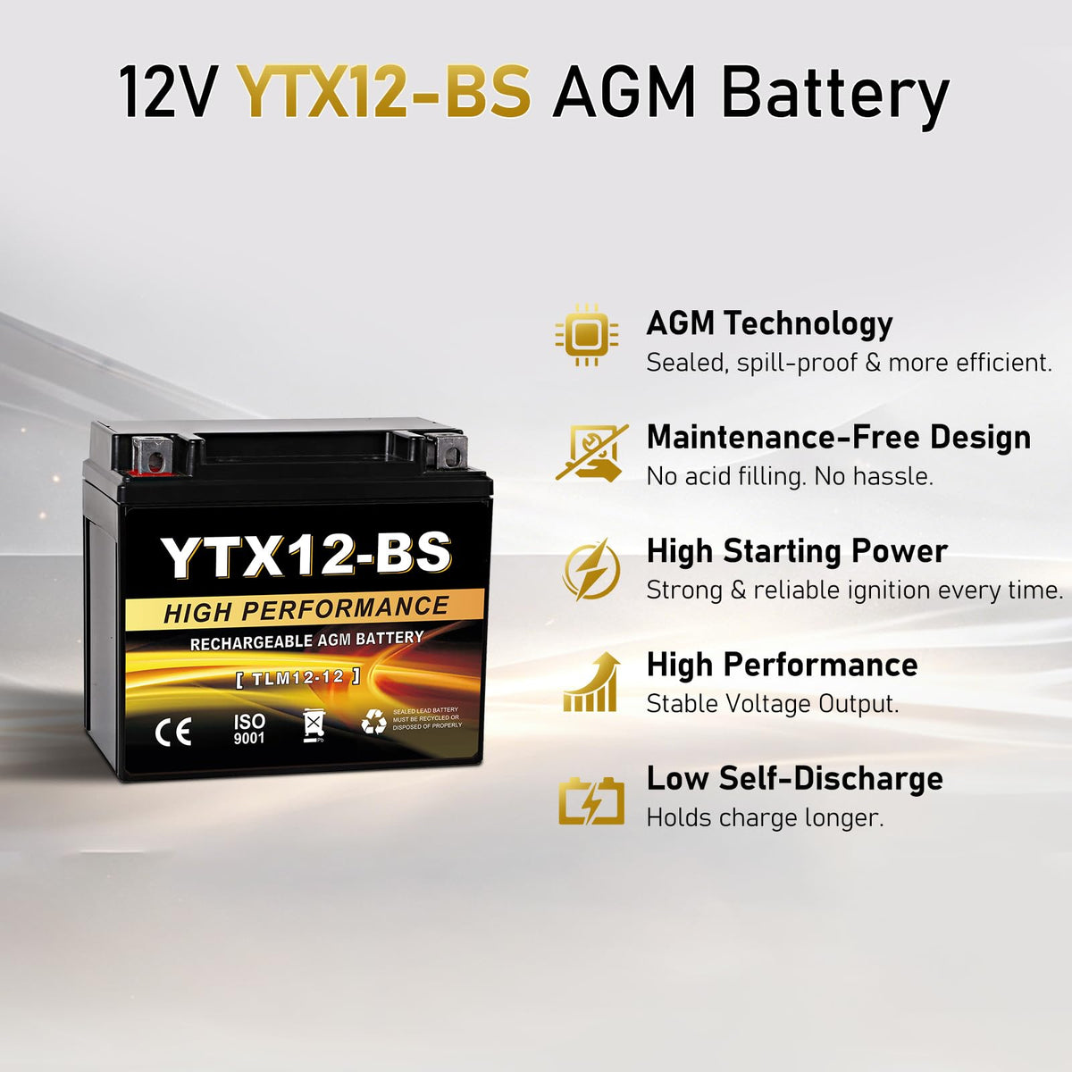 Daakmax battery AGM matrix detail demonstrating leak-free absorbent design
