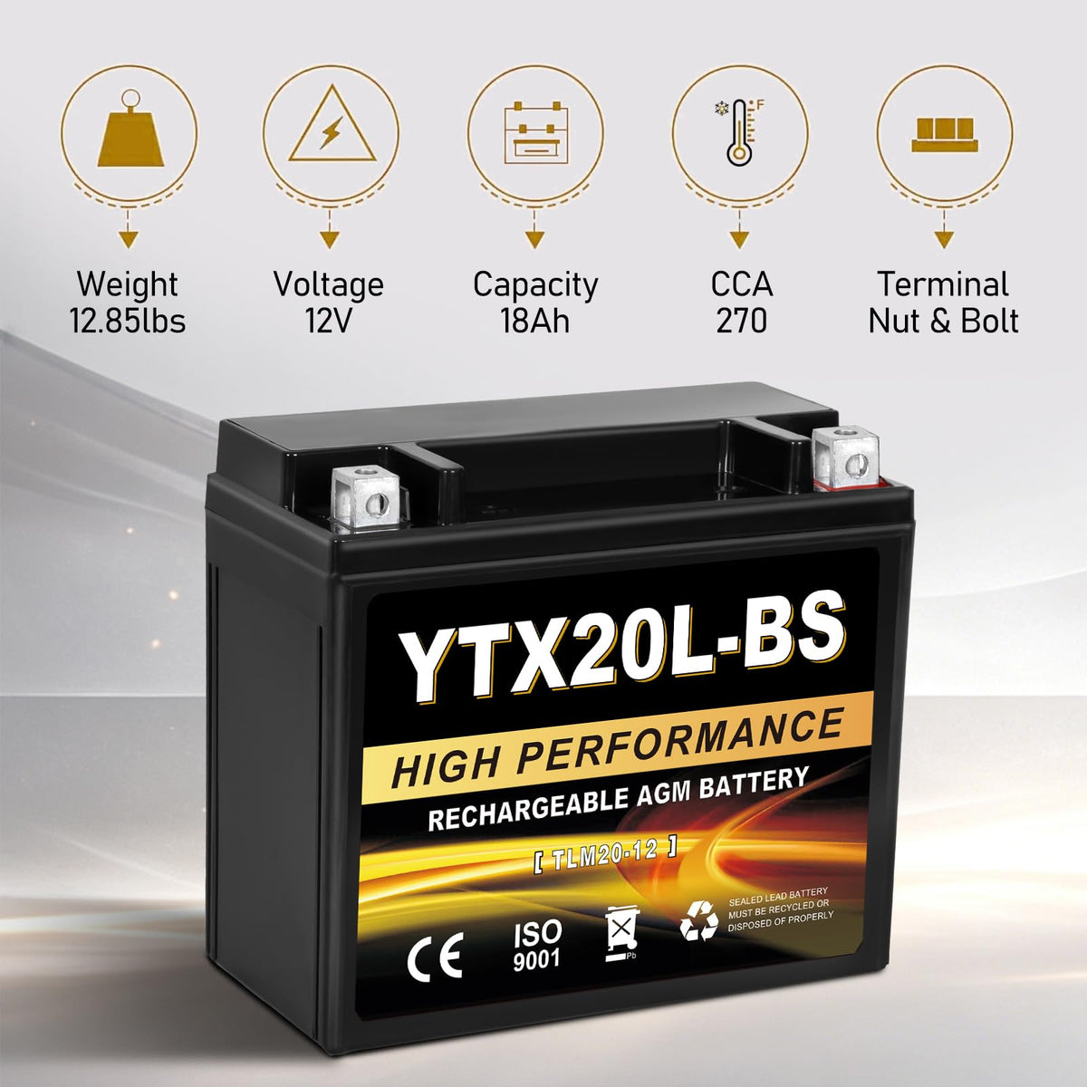 Daakmax battery side label with dimensions and specs for fitment confirmation