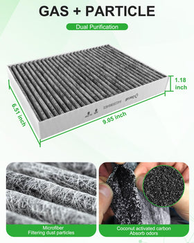 Dacall activated carbon layer detail reducing odors and gases