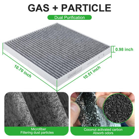Dacall activated carbon layer detail showing odor adsorption for fresher cab air