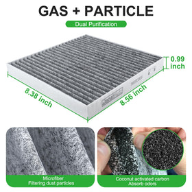 Dacall coconut carbon layer detail reducing odors and gas inside cabin