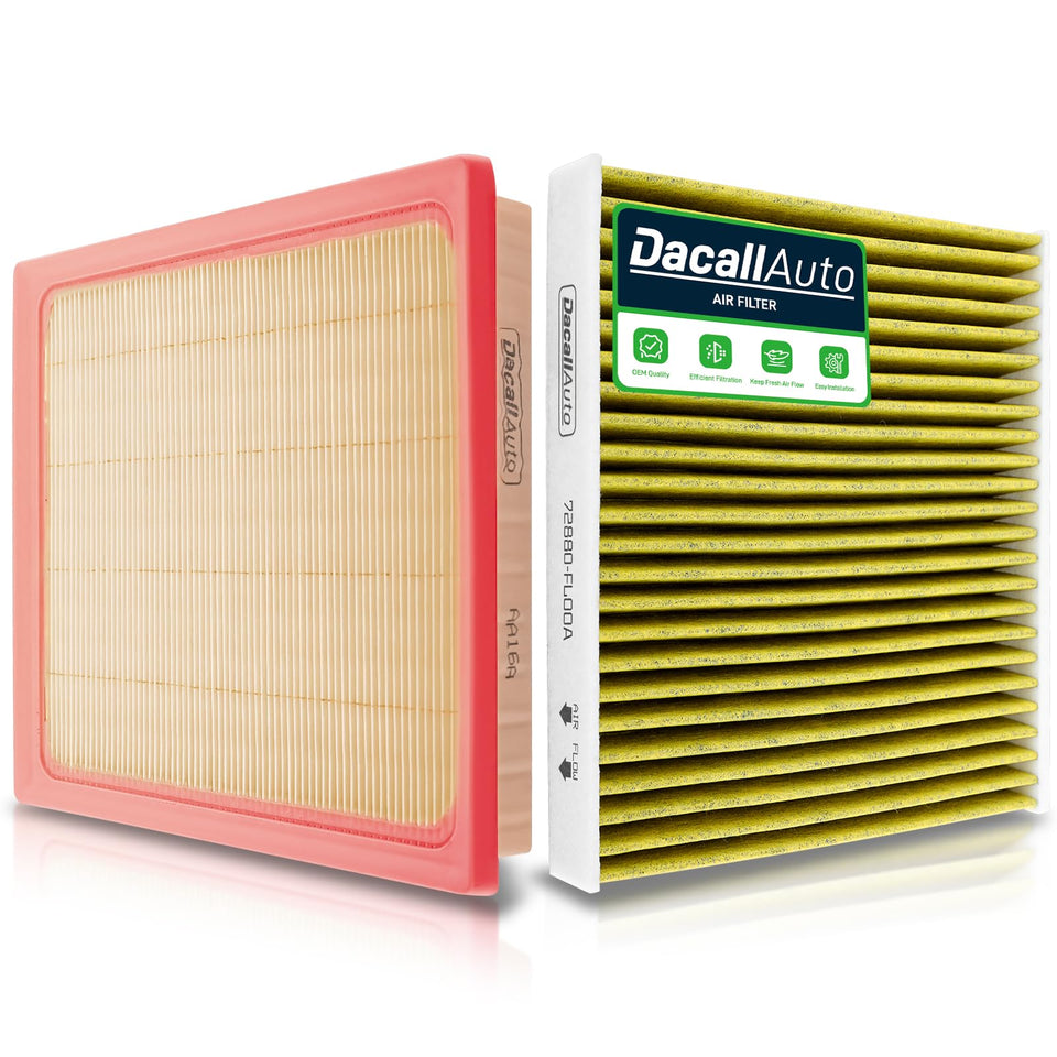 Dacall cabin and engine filter front view showing fit and finish benefit