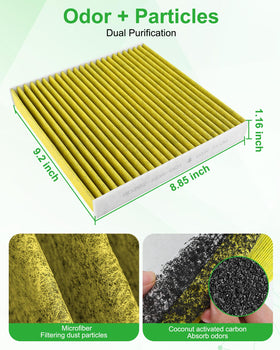 Dacall cabin filter carbon layer detail reducing odors and improving cabin air quality
