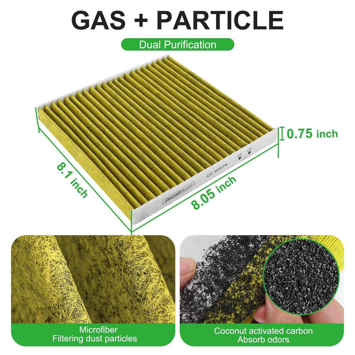 Dacall cabin filter close-up of HEPA layer providing fine particle capture