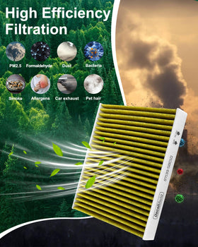 Dacall cabin filter coconut carbon layer visible reducing odors in cabin