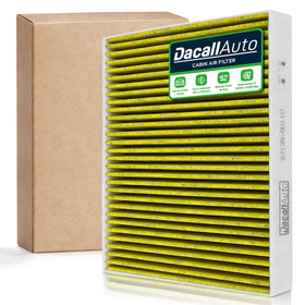 Dacall front packaging showing cabin filter and clear compatibility benefits