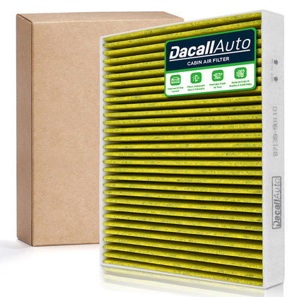 Dacall front packaging showing cabin filter and clear compatibility benefits