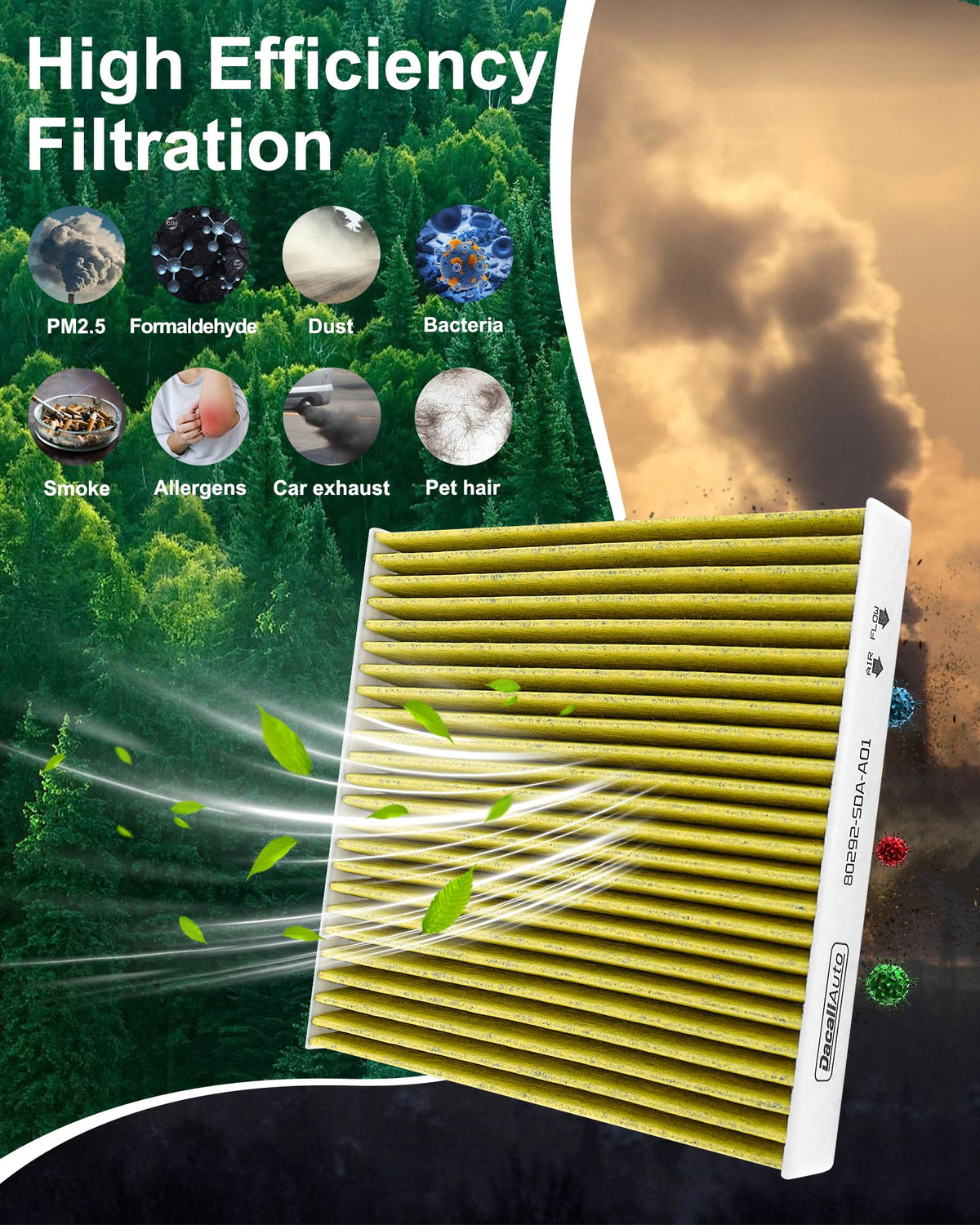 Dacall cabin filter installed behind dashboard promoting fresher air
