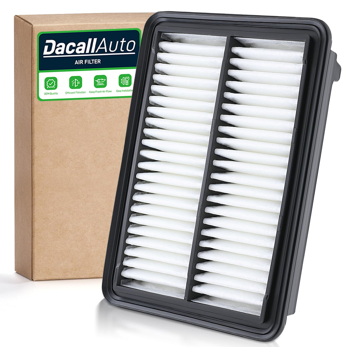 Dacall engine air filter front view showing fit and clean intake benefit