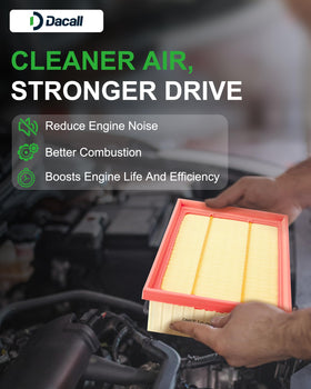 Dacall engine filter airflow illustration highlighting improved combustion consistency