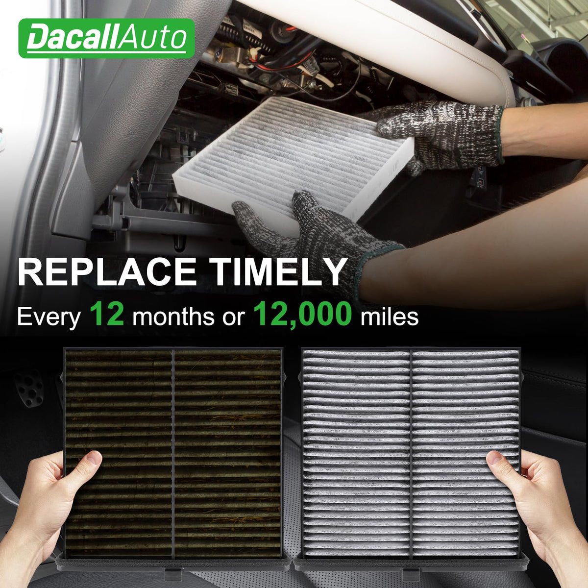 Dacall filter installed in a Mazda illustrating easy replacement and improved airflow performance