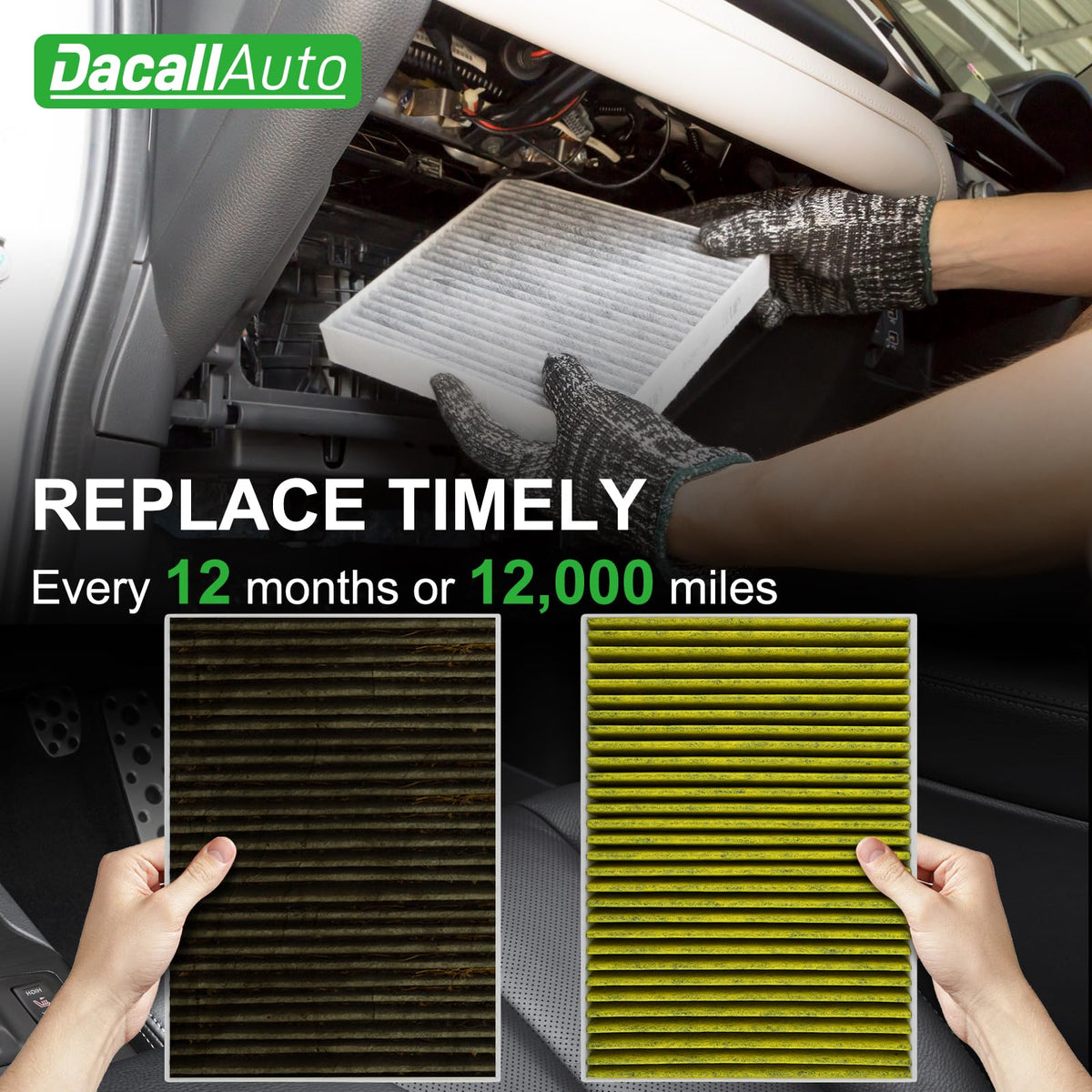 Dacall label with part numbers matching OEM replacements for accuracy