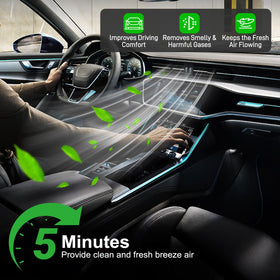 Dacall filter near dashboard illustrating fresher air and comfortable ride
