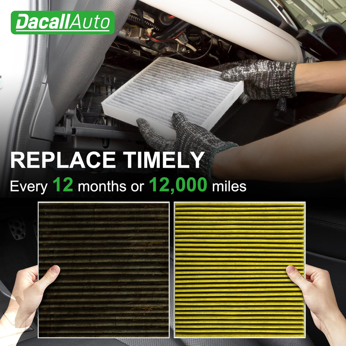 Dacall filter being removed with tool showing simple replacement process and speed