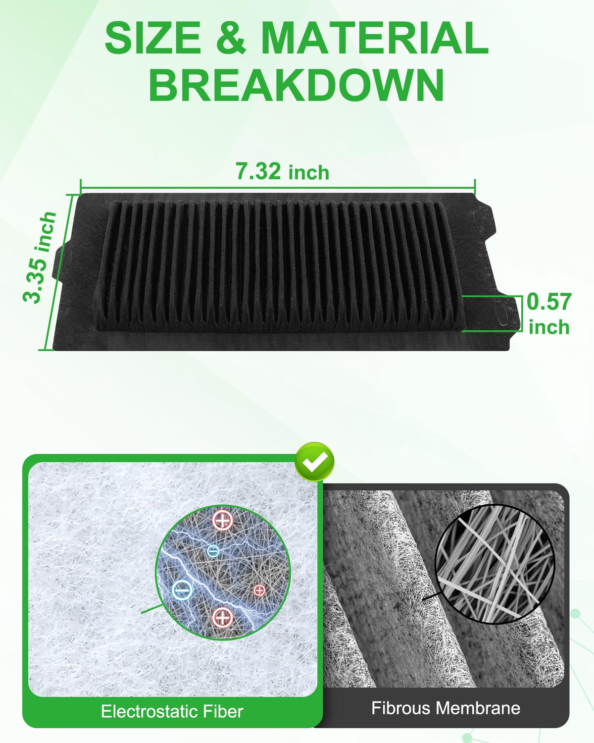 Dacall filter beside ruler illustrating correct size and fitment for Highlander