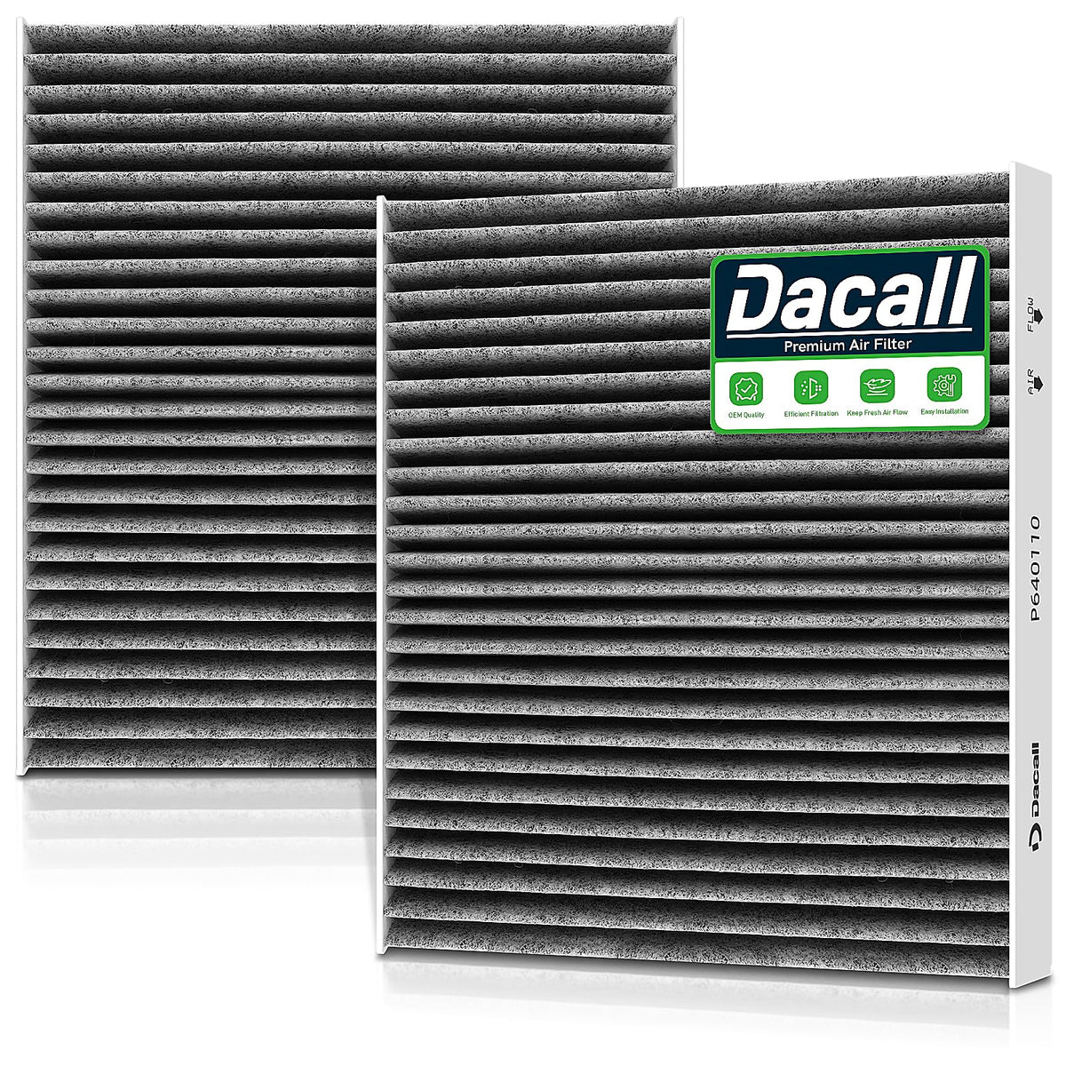Dacall front packaging showing filter set and fitment benefits