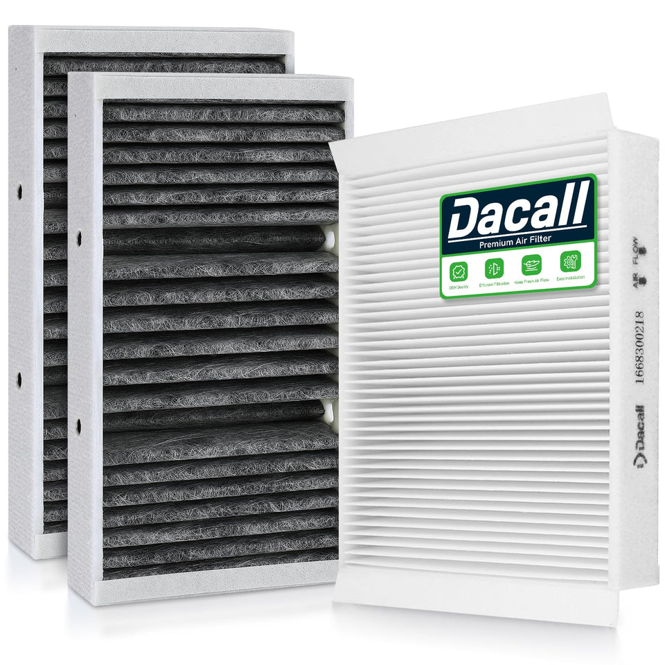 Dacall front packaging showing full 3-piece filter set and benefits
