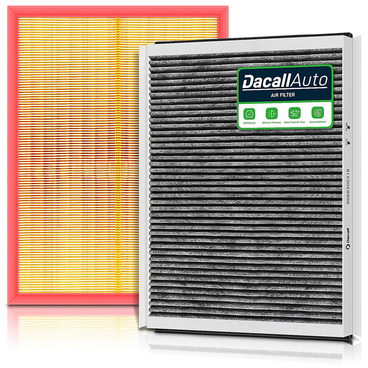Dacall front packaging showing full cabin and engine filter set and compatibility