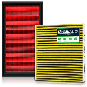 Dacall front packaging showing both cabin and engine filters, clear benefit fast replacement