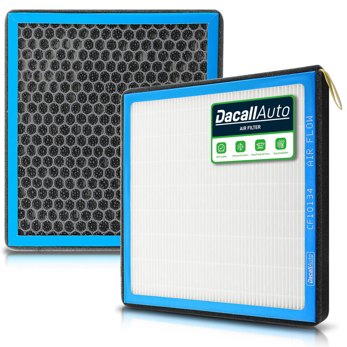 Dacall front view showing filter shape and fit for easy replacement