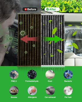 Dacall in-car lifestyle view showing fresher cabin air benefit